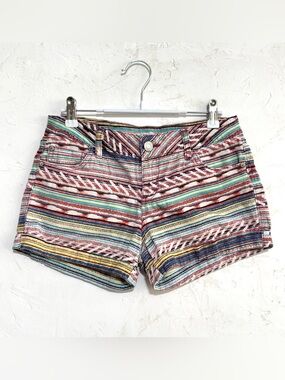 Celebrity Pink Jeans Aztec Print Stretch Denim Shorts Multicolor